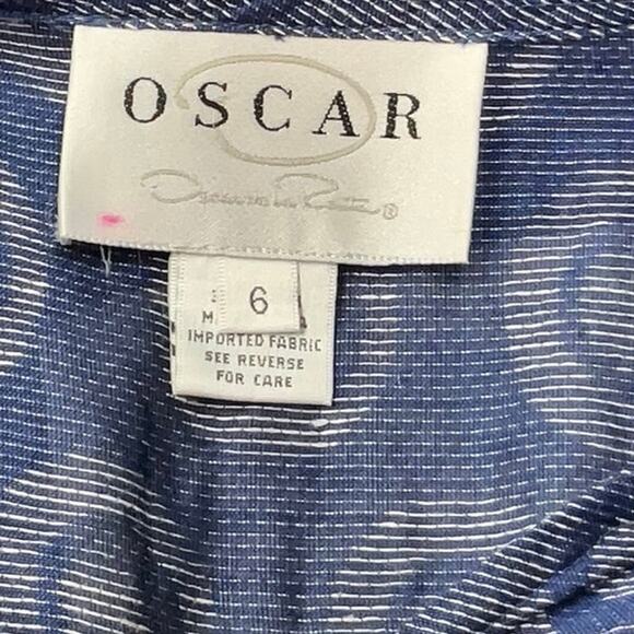 Vintage Oscar by Oscar De La Renta Blue Button Front Blouse - Picture 3 of 7